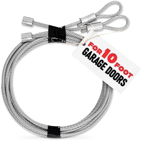 10 Ft Garage Door Cable Replacement Kit, 11 Ft 6 in, Pack of 2