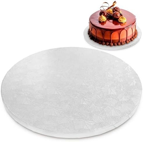 10 Inch Round Cake Board, White Cake Drum, 1/2 Inch Thick Cardboard