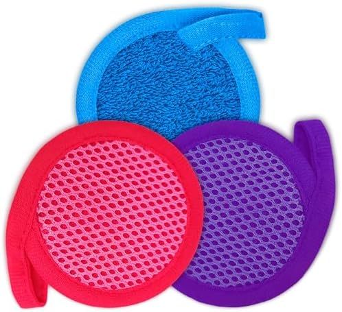 2 in 1 Face Scrub Pads, 3 Pcs Reusable Microfiber Face Scrubber Exfoliator