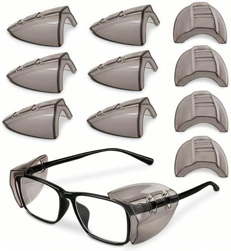 6 Pcs Eyeglass Side Shields, Clip-On, Universal Frame Fit (Brown)