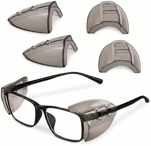 Brown Safety Side Shields for Glasses Clip-On - 3 Pack Multi-Frame Fit 98% Eyeglass Frames