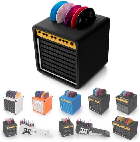 Guitar Pick Holder Display Box, Mini Amp, Dark Blue, 5 Slots